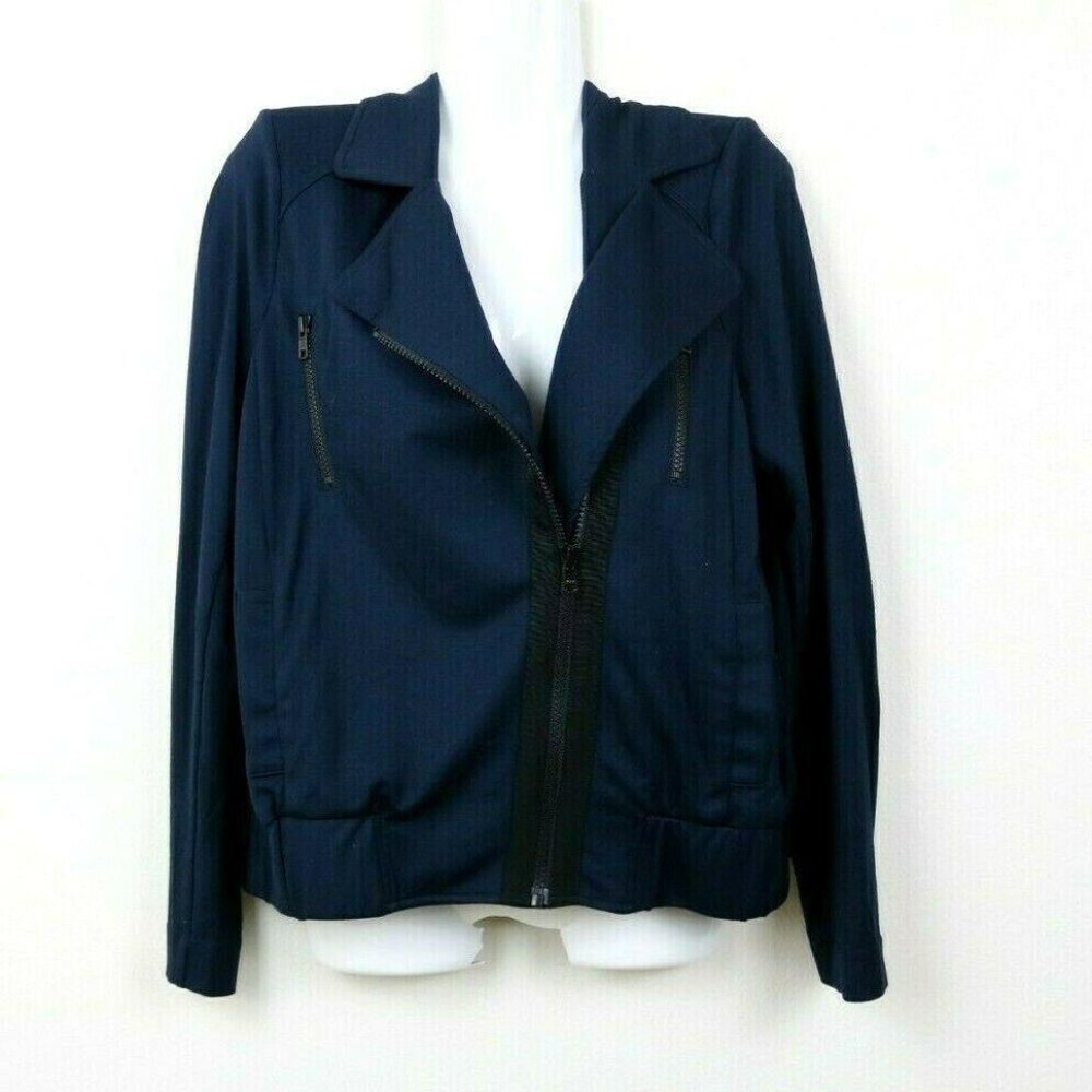 Cabi Womens Jacket Moto Assymetrical Zipper Nylon